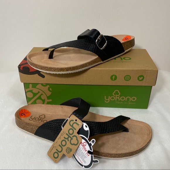 yokono Shoes - Yokono Vaquetilla Black Leather Sandals